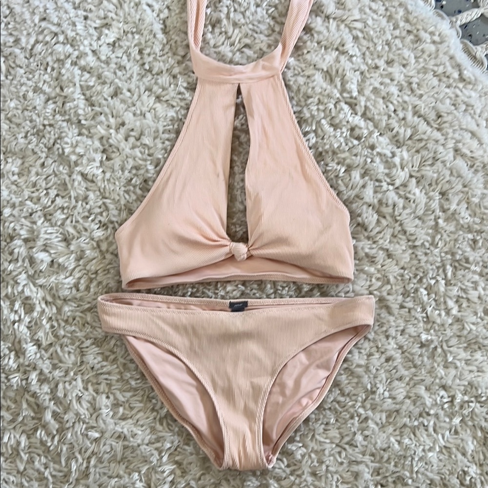 Peach Halter Bikini Set